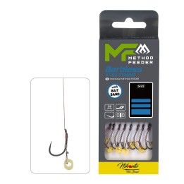 Przypony MIKADO Method Feeder z gumką - hak bez zadziora nr 6 plecionka 0.12mm/10cm - op. 8 szt.