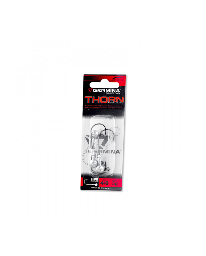 Główka Jigowa GERMINA 4/0 - 5g Thorn Round Jig Head - op. 3 szt.