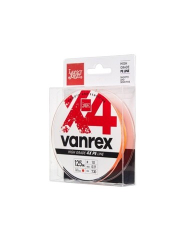 Plecionka Lucky John Vanrex X4 Braid Fluo Orange 125m 0.17mm