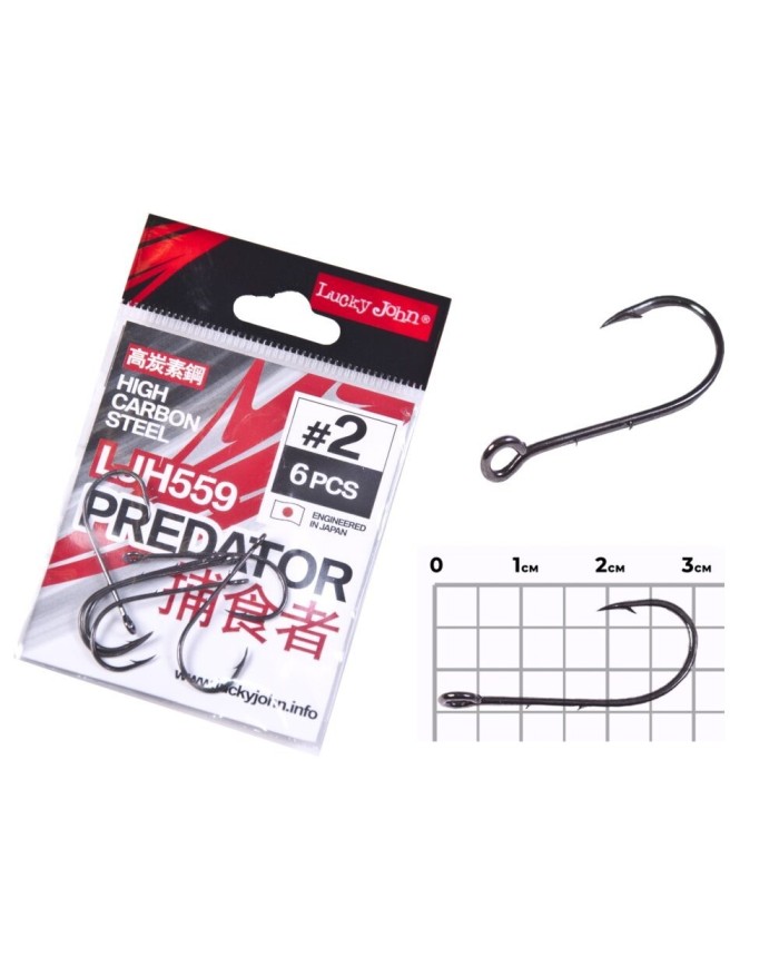 Hak LUCKY JOHN Predator LJH559 Duże oczko roz. 2 - op. 6 szt.