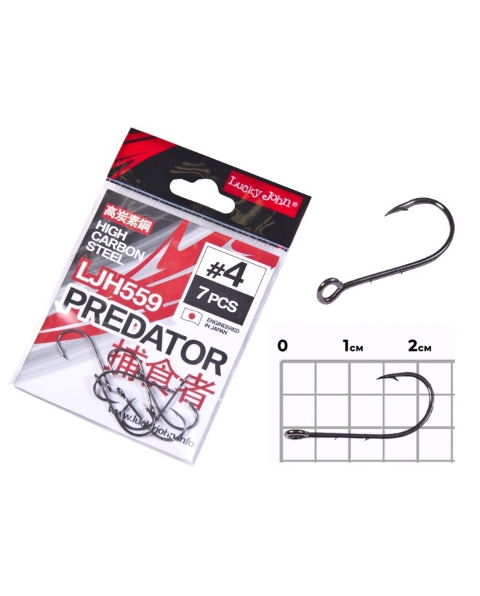Hak LUCKY JOHN Predator LJH559 Duże oczko roz. 4 - op. 7 szt.
