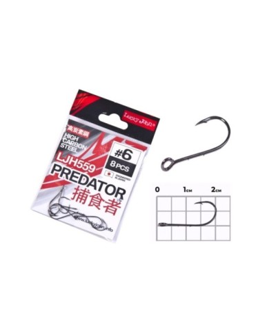Hak LUCKY JOHN Predator LJH559 Duże oczko roz. 6 - op. 8 szt.