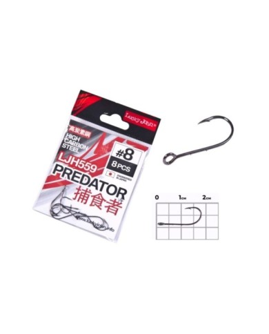 Hak LUCKY JOHN Predator LJH559 Duże oczko roz. 8 - op. 8 szt.
