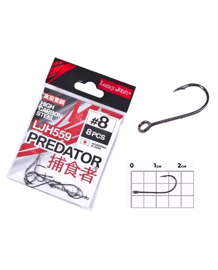 Hak LUCKY JOHN Predator LJH559 Duże oczko roz. 8 - op. 8 szt.