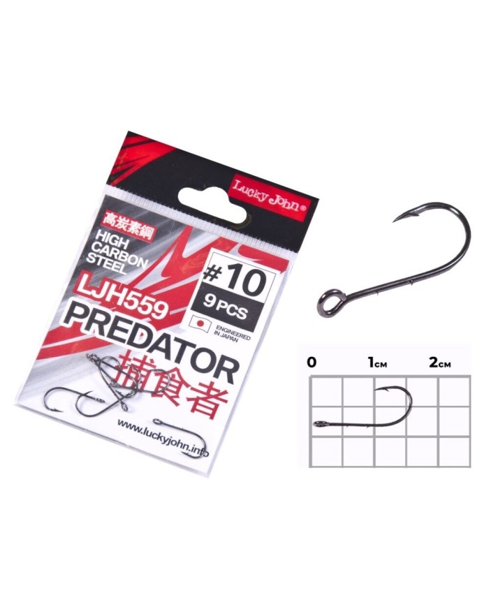 Hak LUCKY JOHN Predator LJH559 Duże oczko roz. 10 - op. 9 szt.