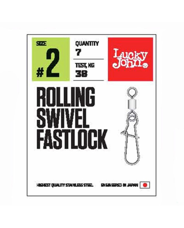 Krętlik z Agrafką LUCKY JOHN Fastlock roz. 2 38kg - op. 7 szt.