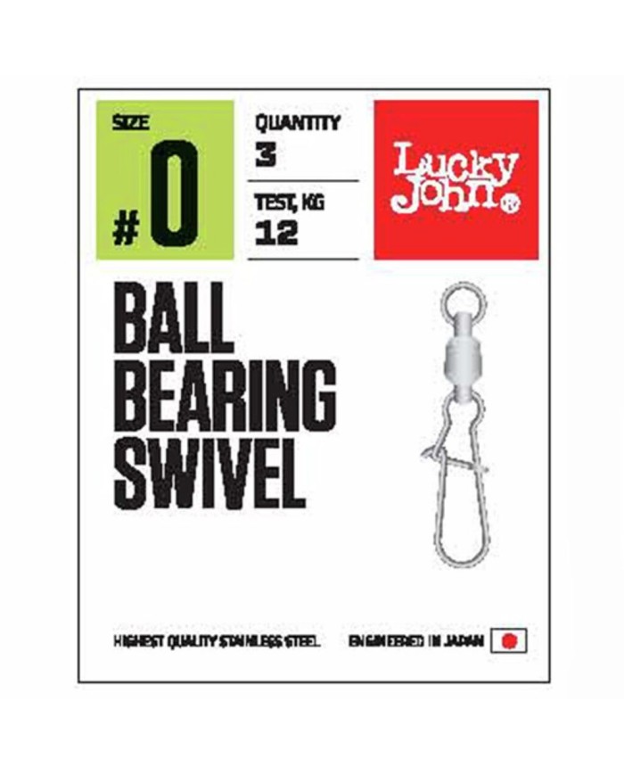 Krętlik Łożyskowany z Agrafką LUCKY JOHN roz. 0 12kg - op. 3 szt.