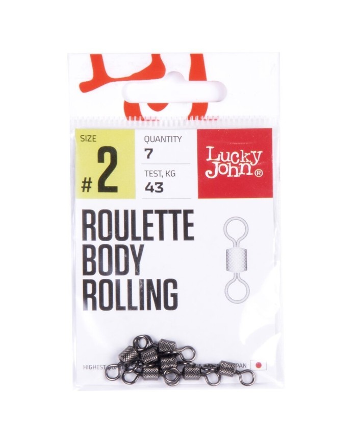 Krętlik Ryflowany roz. 2 LUCKY JOHN Roulette Body Rolling 43kg - op. 7 szt.