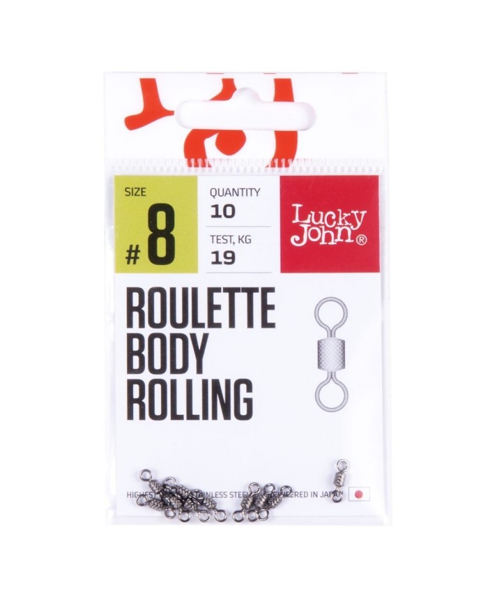 Krętlik Ryflowany roz. 8 LUCKY JOHN Roulette Body Rolling 19kg - op. 10 szt.