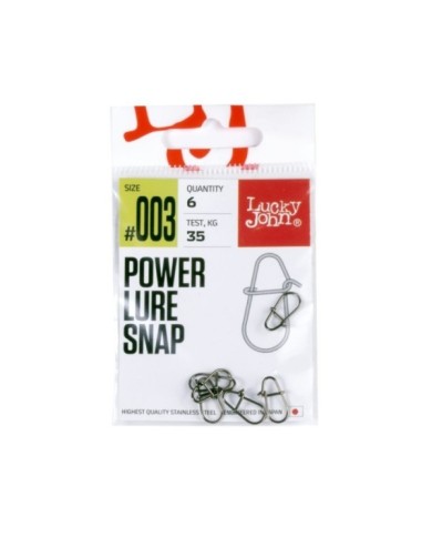 Agrafka LUCKY JOHN Power Lure Snap roz. 003 - 35kg - op. 6 szt.