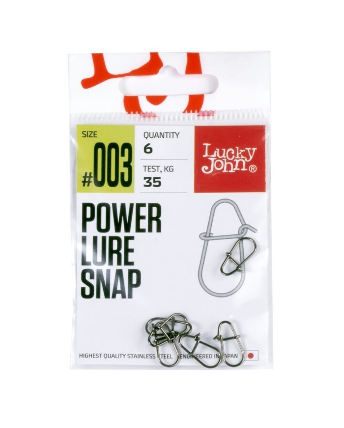 Agrafka LUCKY JOHN Power Lure Snap roz. 003 - 35kg - op. 6 szt.