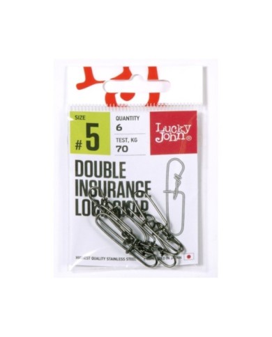 Agrafka LUCKY JOHN roz. 5 Double Insurance Inside Lock Snap 70kg - op. 6 szt.