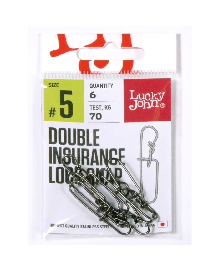 Agrafka LUCKY JOHN roz. 5 Double Insurance Inside Lock Snap 70kg - op. 6 szt.