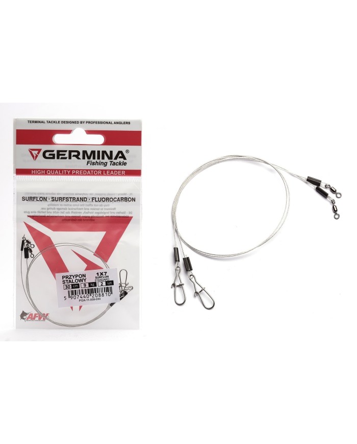 Przypon Stalowy Germina 1x7 Surflon 9kg Standard 30cm