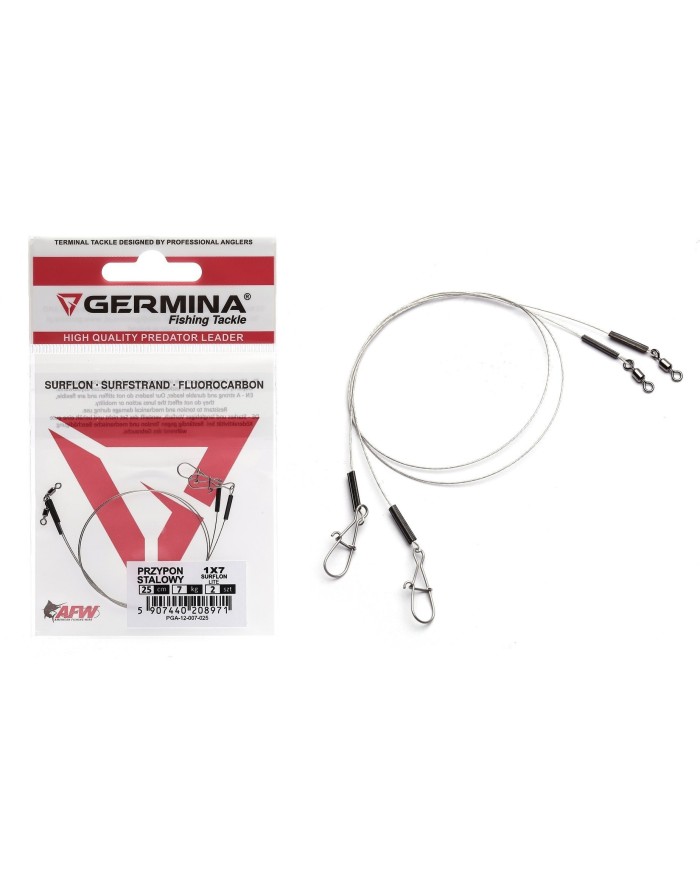 Przypon Stalowy GERMINA 1x7 Surflon Lite 35cm 7kg - 2 szt.