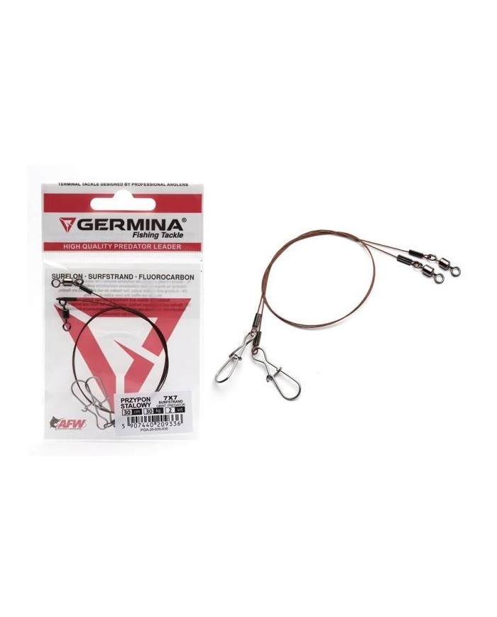 Przypon Stalowy GERMINA 7x7 Surfstrand Giant Predator 25cm 30kg - 2 szt.