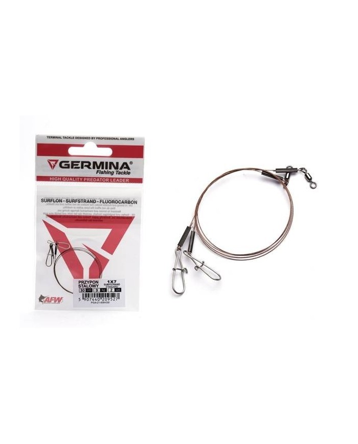 Przypon Stalowy GERMINA 1x7 Surfstrand 25cm 9kg - 2 szt.
