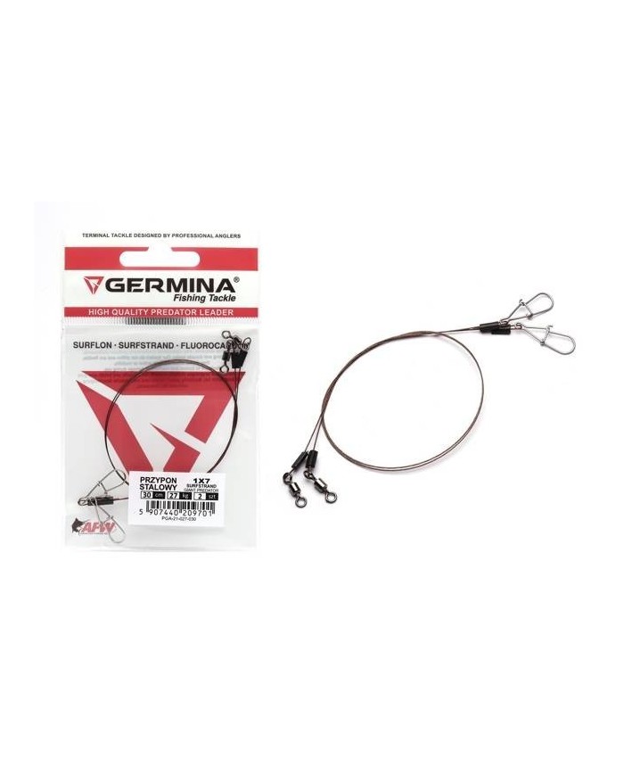 Przypon Stalowy GERMINA 1x7 Surfstrand Giant Predator 30cm 27kg - 2 szt.