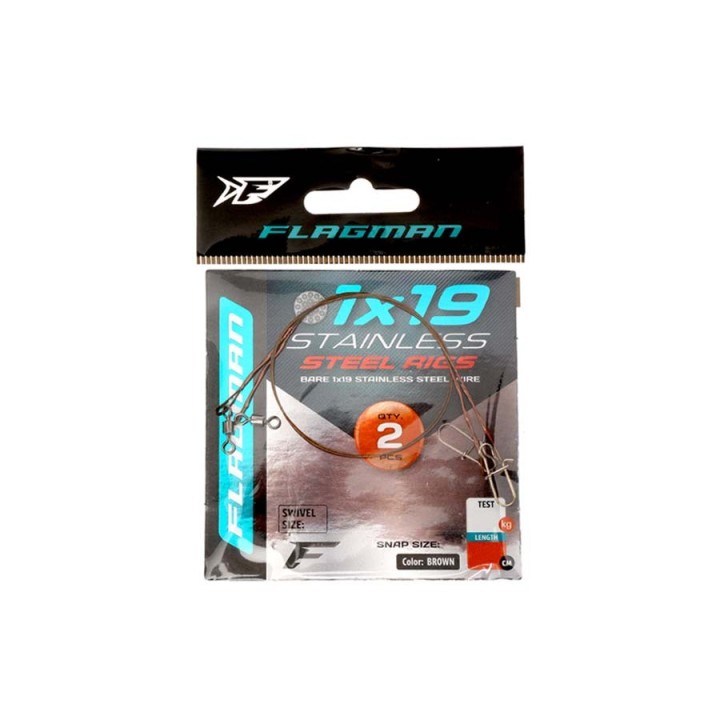 Przypon stalowy FLAGMAN X19 10kg 30cm - 2 szt.