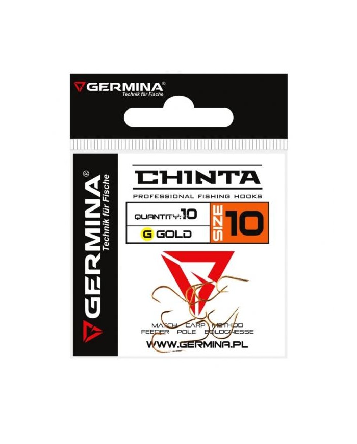 Haczyki GERMINA Chinta Gold Professional - roz. 10 Haczyki GERMINA Chinta Gold Professional - roz. 10