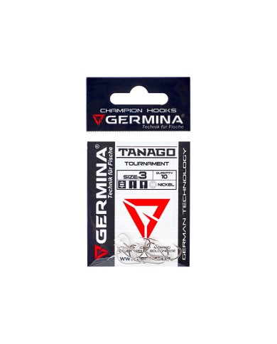 Haczyki GERMINA Tanago Nickel - roz. 10 Haczyki GERMINA Tanago Nickel - roz. 10