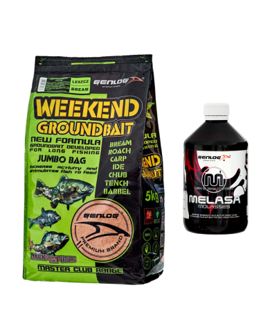 Zestaw GENLOG Zanęta Weekend Leszcz 5kg + Melasa 500ml Zestaw GENLOG Zanęta Weekend Leszcz 5kg + Melasa 500ml