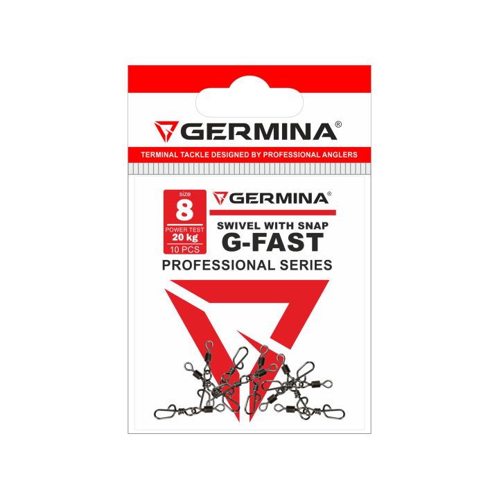 Agrafka z krętlikiem GERMINA G-Fast nr 8 - op. 10 szt.