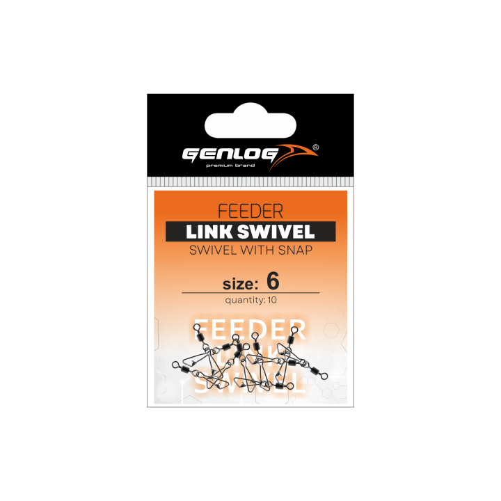 Krętlik z agrafką GENLOG Feeder Link Swivel nr 6 - op. 10 szt.