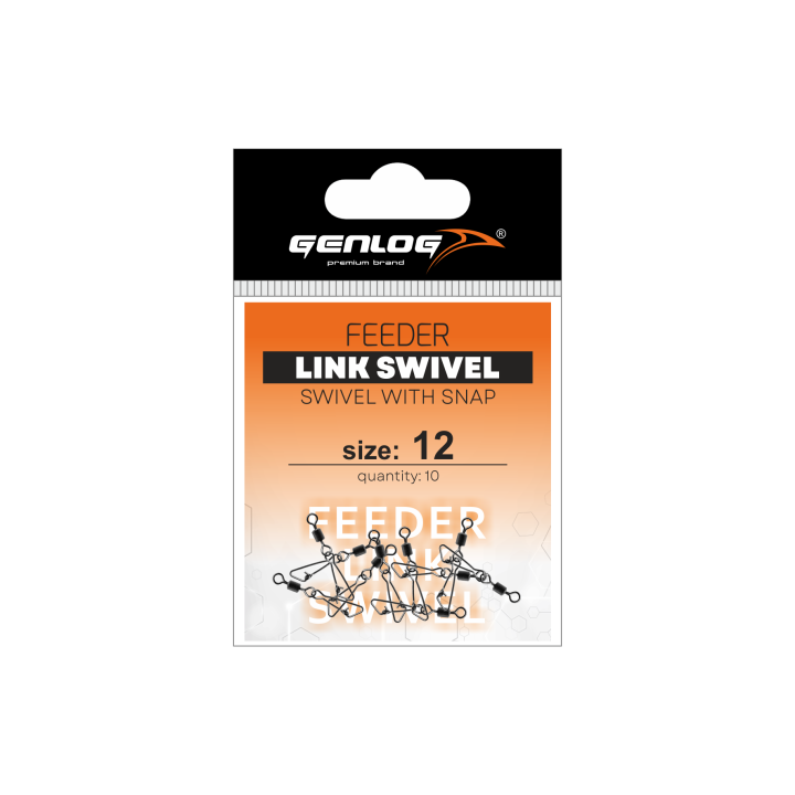 Krętlik z agrafką GENLOG Feeder Link Swivel nr 12 - op. 10 szt.
