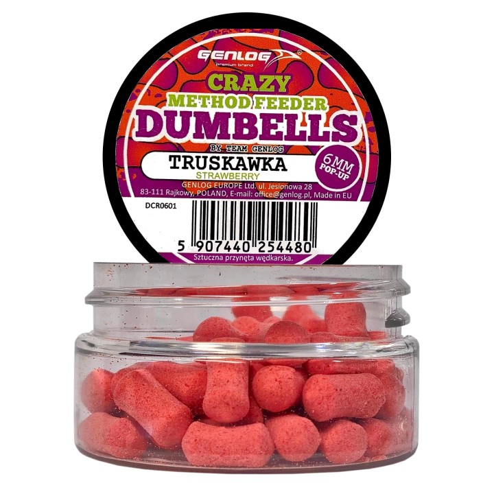 Crazy Dumbells Pop-Up GENLOG Truskawka 6mm 10g