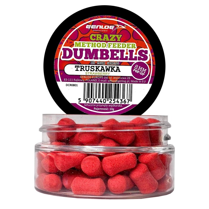 Crazy Dumbells Pop-Up GENLOG Truskawka 8mm 10g