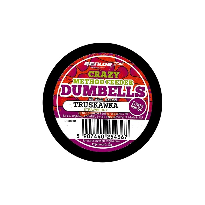 Crazy Dumbells Pop-Up GENLOG Truskawka 8mm 10g