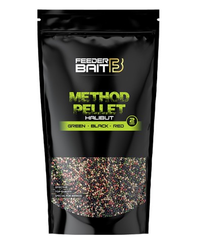 Pellet FEEDER BAIT 2mm 800g - Halibut Green Black Red