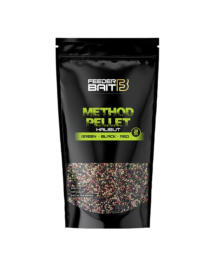 Pellet FEEDER BAIT 2mm 800g - Halibut Green Black Red Pellet FEEDER BAIT 2mm 800g - Halibut Green Black Red