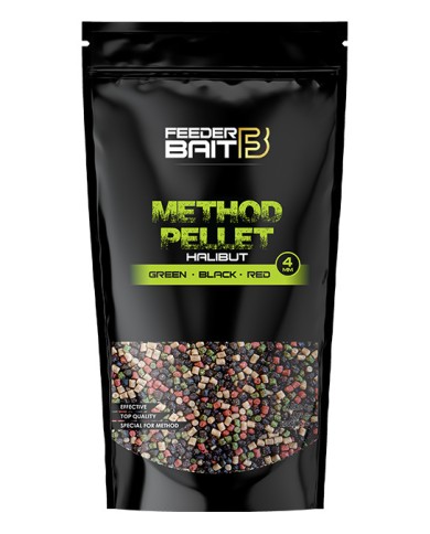 Pellet FEEDER BAIT 4mm 800g - Halibut Green Black Red