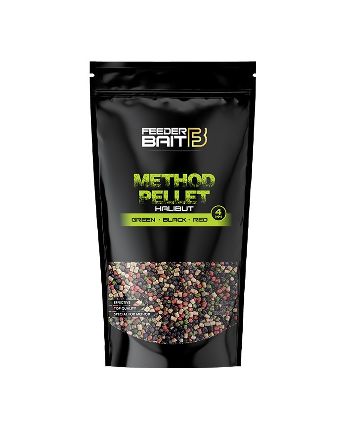 Pellet FEEDER BAIT 4mm 800g - Halibut Green Black Red Pellet FEEDER BAIT 4mm 800g - Halibut Green Black Red
