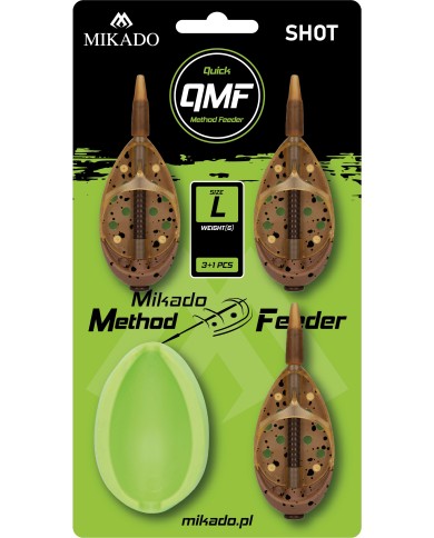 Zestaw koszyczków MIKADO Method Feeder Shot Q.M.F. L - 3x20g + Foremka