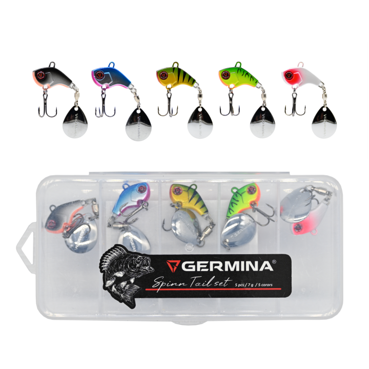 Zestaw 5x Wirujący Ogonek GERMINA Spinn Tail 7g + Pudełko