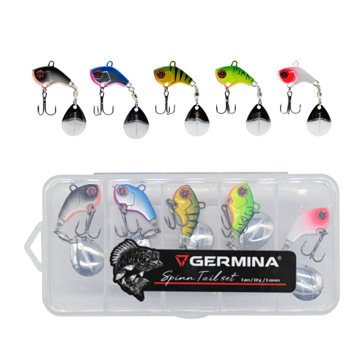 Zestaw 5x Wirujący Ogonek GERMINA Spinn Tail 10g + Pudełko