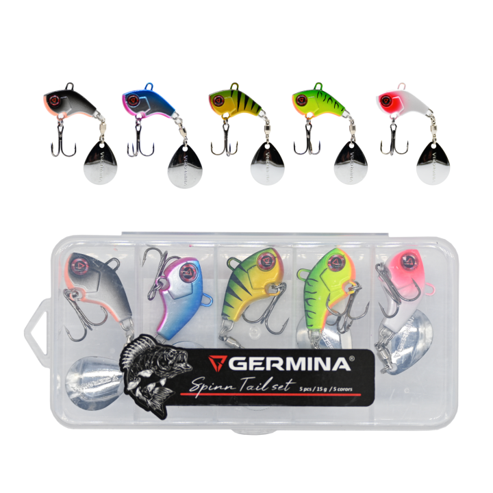 Zestaw 5x Wirujący Ogonek GERMINA Spinn Tail 15g + Pudełko