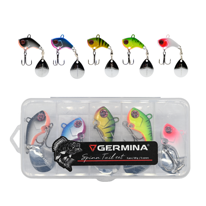 Zestaw 5x Wirujący Ogonek GERMINA Spinn Tail 20g + Pudełko