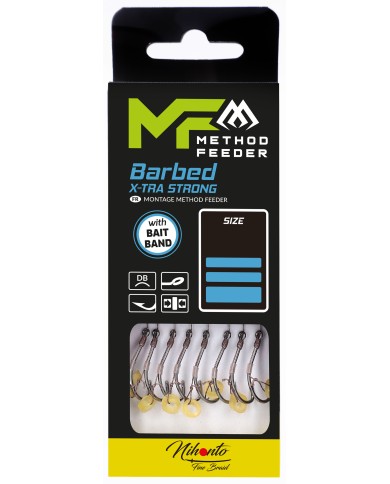 Przypony MIKADO Method Feeder z gumką - hak z zadziorem nr 10 plecionka 0.12mm/10cm - op. 8 szt. Przypony MIKADO Method Feeder z gumką - hak z zadziorem nr 10 plecionka 0.12mm/10cm - op. 8 szt.