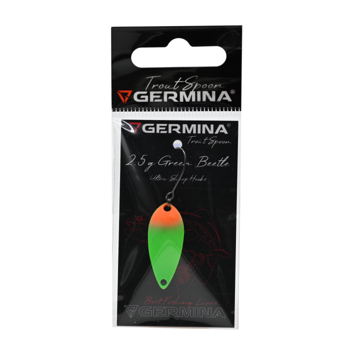 Błystka Wahadłowa GERMINA Trout Spoon 2.5g - Green Beetle