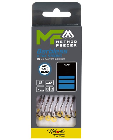 Przypony MIKADO Method Feeder z gumką - hak bez zadziora nr 12 plecionka 0.12mm/10cm - op. 8 szt. Przypony MIKADO Method Feeder z gumką - hak bez zadziora nr 12 plecionka 0.12mm/10cm - op. 8 szt.