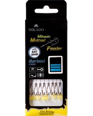 Przypony MIKADO Method Feeder z gumką - hak z zadziorem nr 12 plecionka 0.12mm/10cm - op. 8 szt.