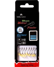 Przypony MIKADO Method Feeder z gumką - hak z zadziorem nr 14 żyłka 0.20mm/10cm - op. 8 szt.