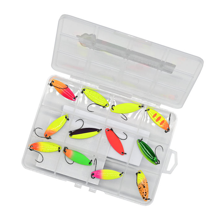 Zestaw 12x Błystka Wahadłowa GERMINA Trout Spoon 3.5g + Pudełko
