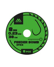 Przypony MIKADO Feeder Bomb z Push Stopem - hak nr 6 żyłka 0.25mm/38cm - op. 8 szt. Przypony MIKADO Feeder Bomb z Push Stopem - hak nr 6 żyłka 0.25mm/38cm - op. 8 szt.