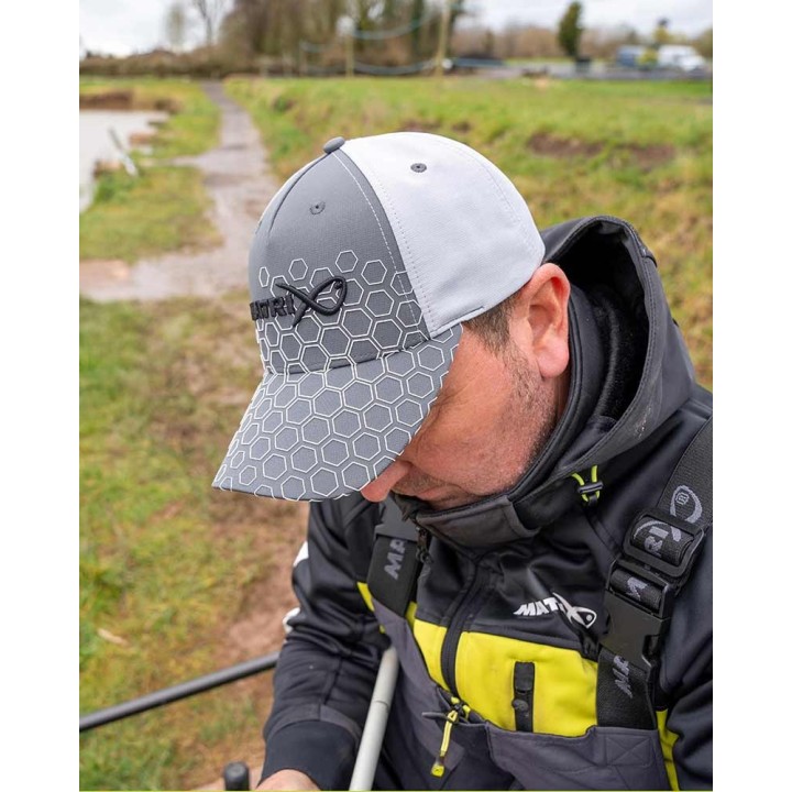 Matrix Hex Print Baseball Cap  - Grey