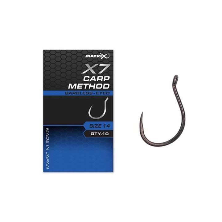 Haczyki MATRIX X7 Carp Method Barbless - roz. 16